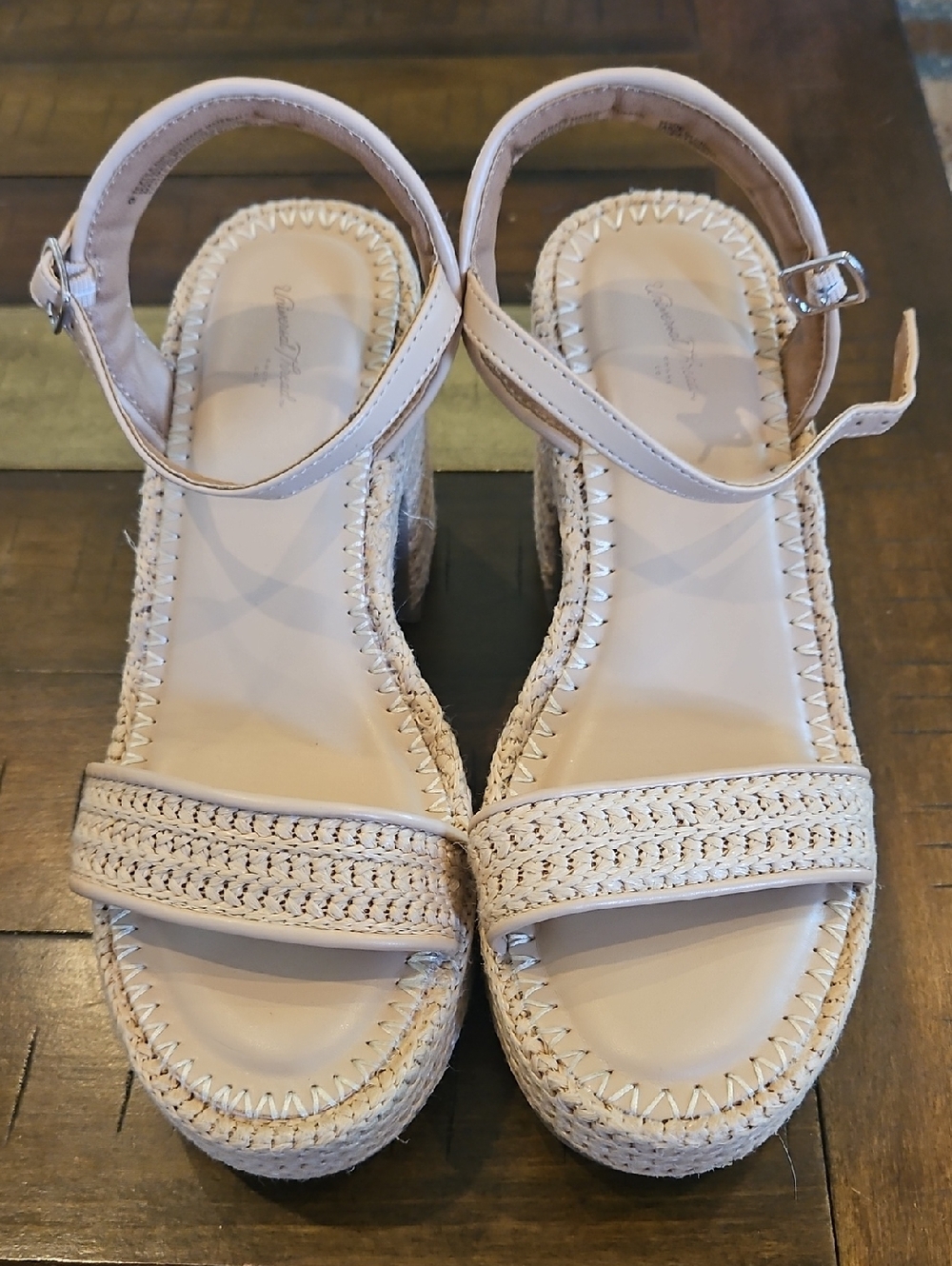 NWOT Universal Thread Neutral Woven-Strap Sandals in Beige